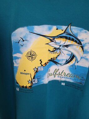 Gulfstream Teal T Shirt Carolina Beach, NC Marlin Comfort Colors Size L